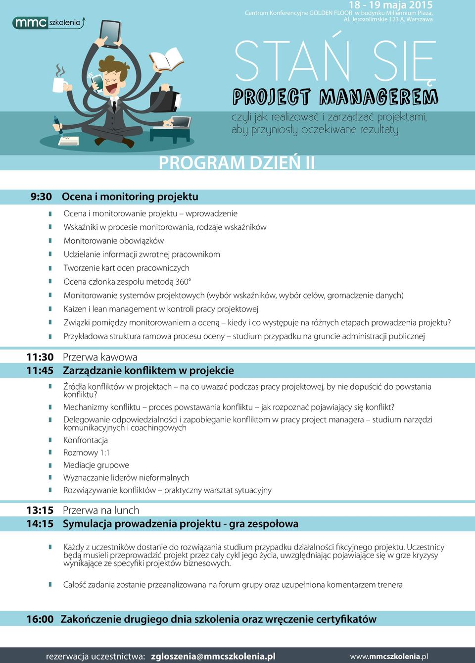 zespołowa PROGRAM DZIEŃ II Monitorowanie systemów projektowych (wybór wskaźników, wybór celów, gromadzenie danych) Kaizen i lean management w kontroli pracy projektowej Związki pomiędzy