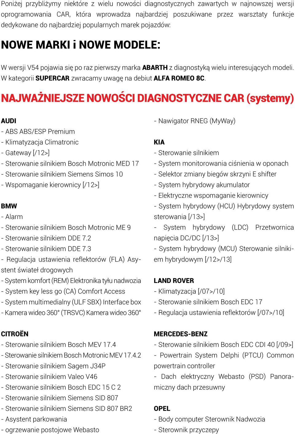 W kategorii SUPERCAR zwracamy uwagę na debiut ALFA ROMEO 8C.