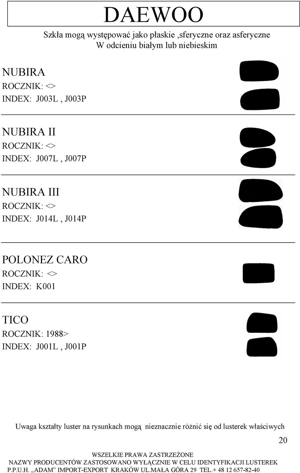 J014L, J014P POLONEZ CARO INDEX: K001