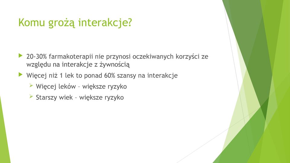 korzyści ze względu na interakcje z żywnością Więcej