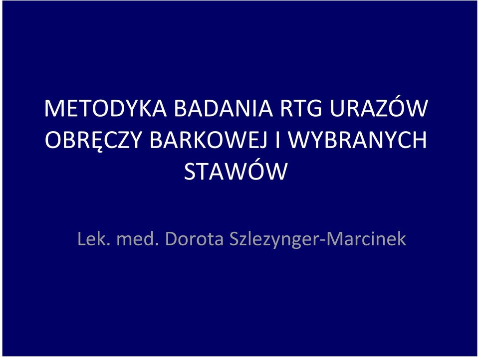 I WYBRANYCH STAWÓW Lek.