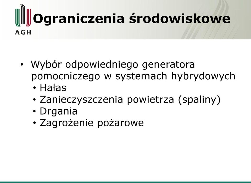 systemach hybrydowych Hałas