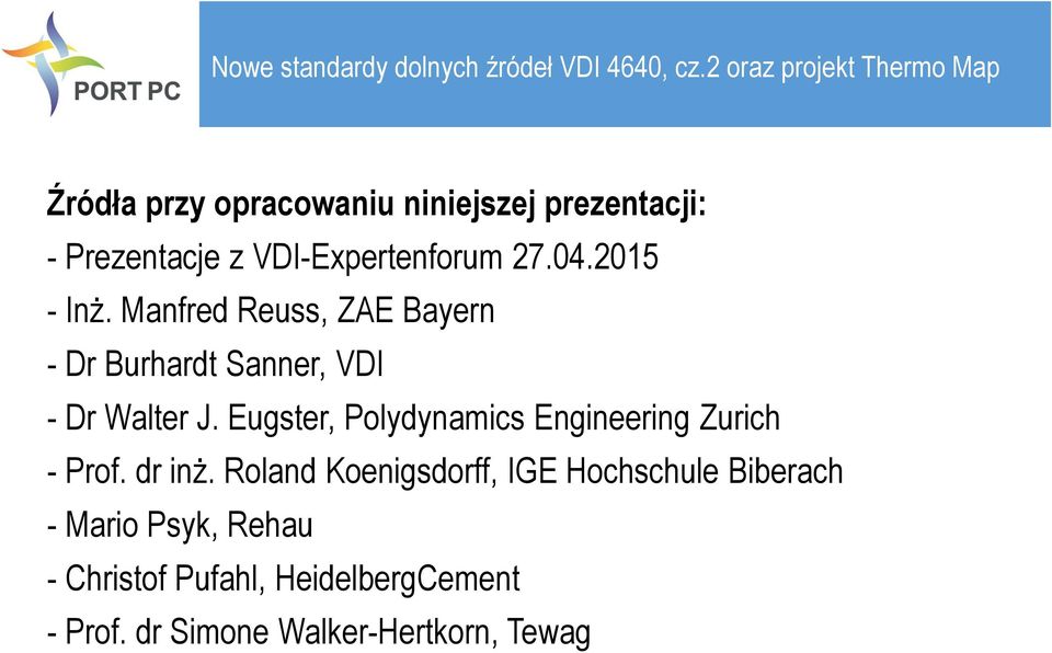 Eugster, Polydynamics Engineering Zurich - Prof. dr inż.