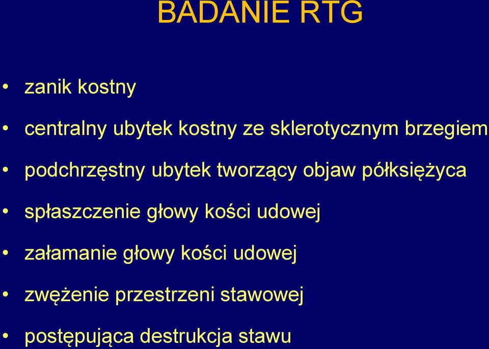 półksiężyca spłaszczenie głowy kości udowej załamanie głowy