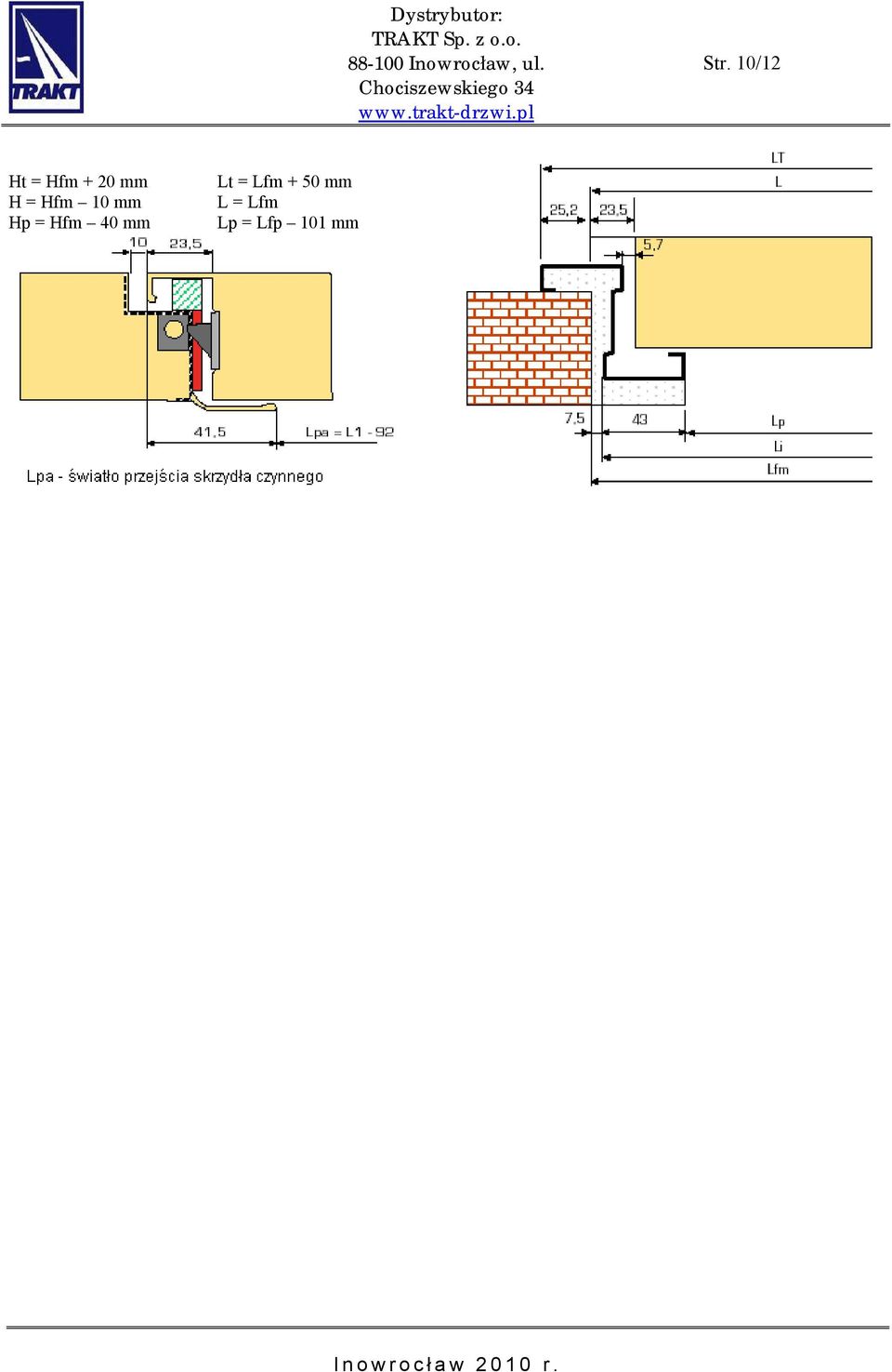 Hfm 40 mm Lt = Lfm + 50