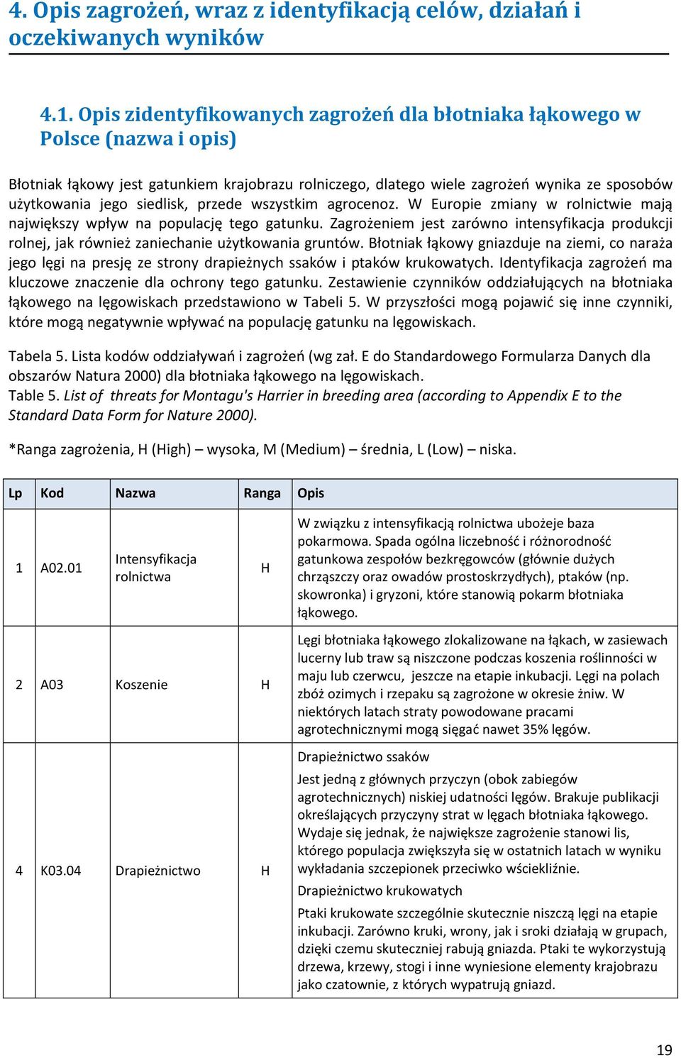 siedlisk, przede wszystkim agrocenoz. W Europie zmiany w rolnictwie mają największy wpływ na populację tego gatunku.