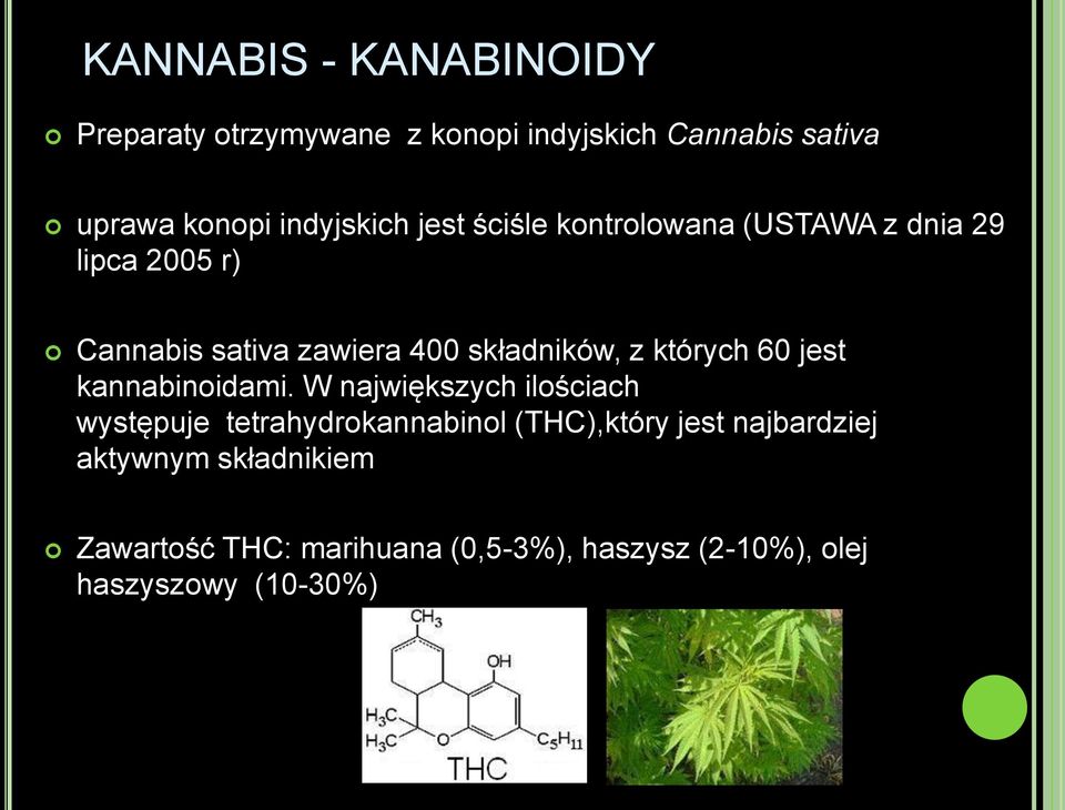 składników, z których 60 jest kannabinoidami.