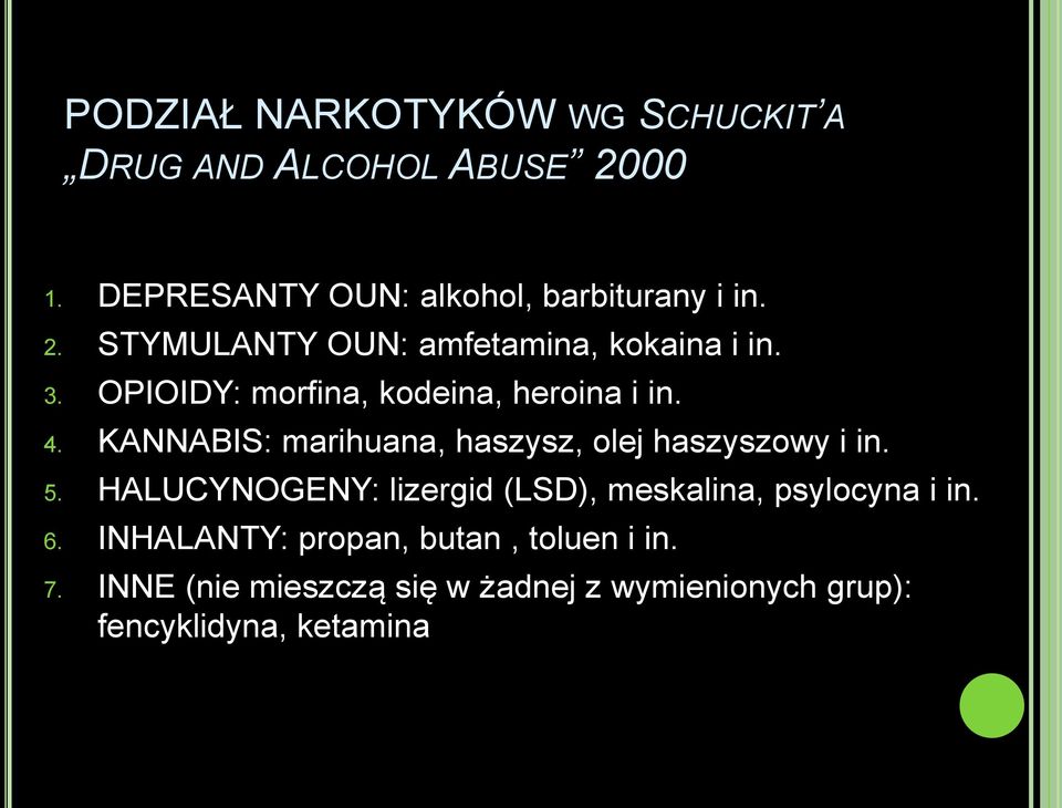 KANNABIS: marihuana, haszysz, olej haszyszowy i in. 5.