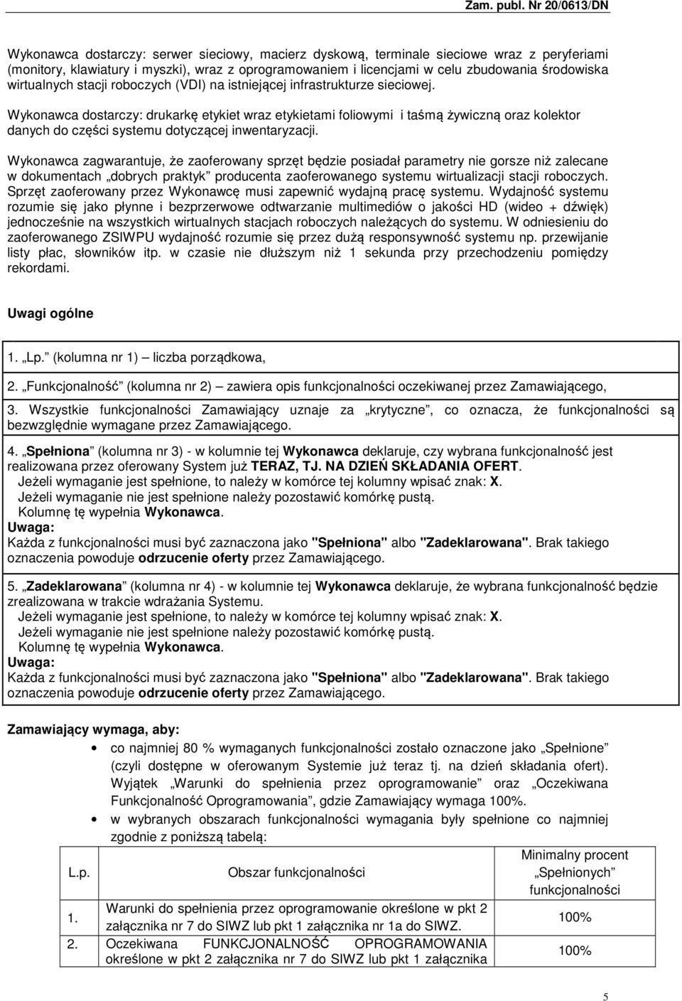 Wykonawca dostarczy: drukarkę etykiet wraz etykietami foliowymi i taśmą żywiczną oraz kolektor danych do części systemu dotyczącej inwentaryzacji.