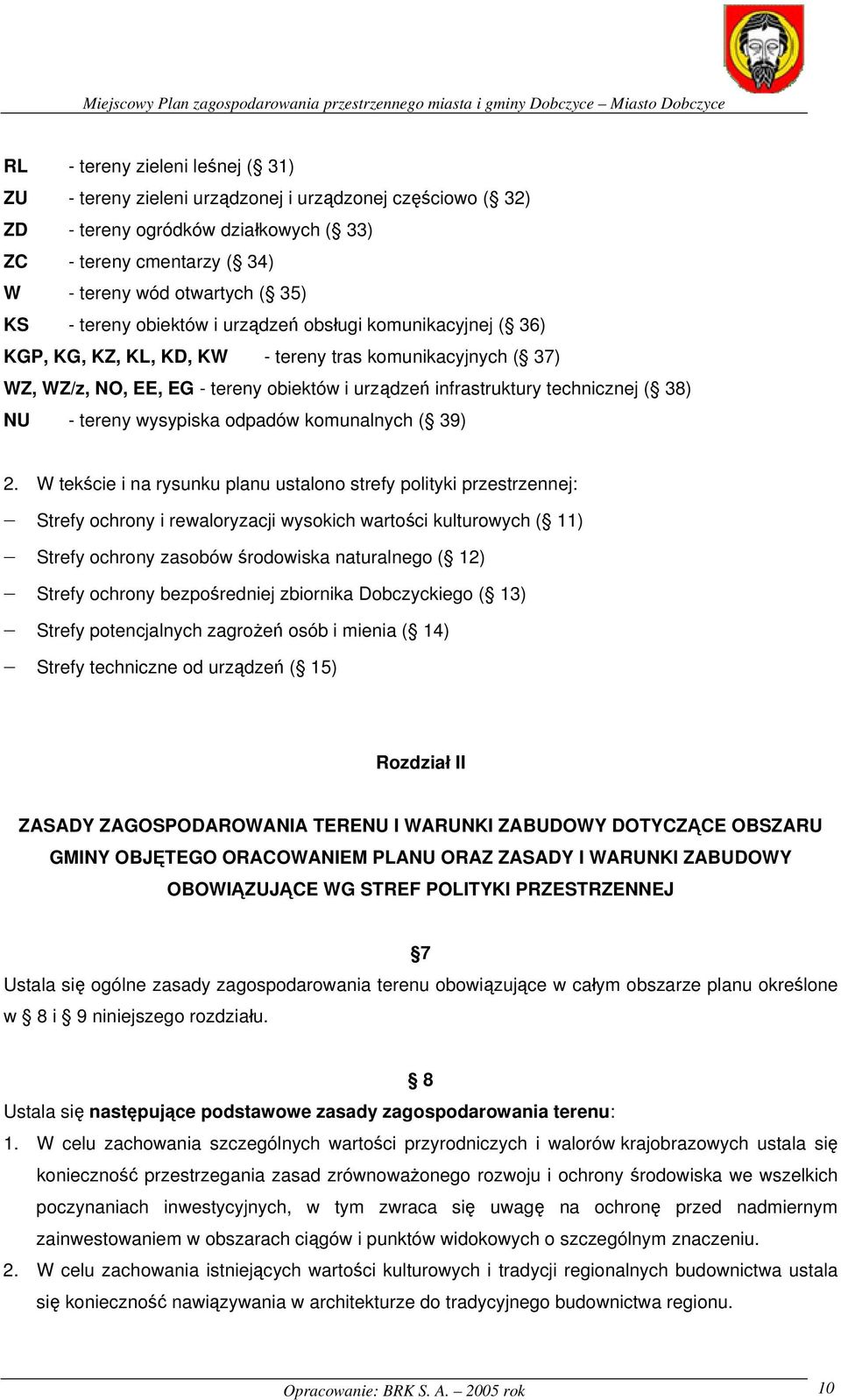 NU - tereny wysypiska odpadów komunalnych ( 39) 2.