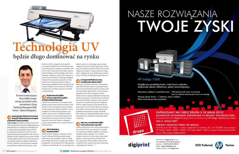 Tudor Morgan: Hybrydowa drukarka Acuity LED 1600 stanowi krok w kierunku następnej generacji drukarek LED UV.