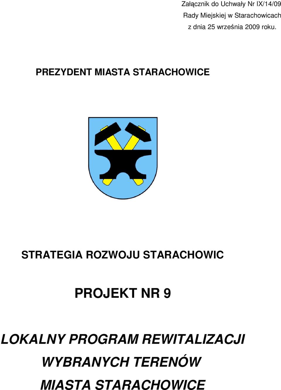 PREZYDENT MIASTA STARACHOWICE STRATEGIA ROZWOJU