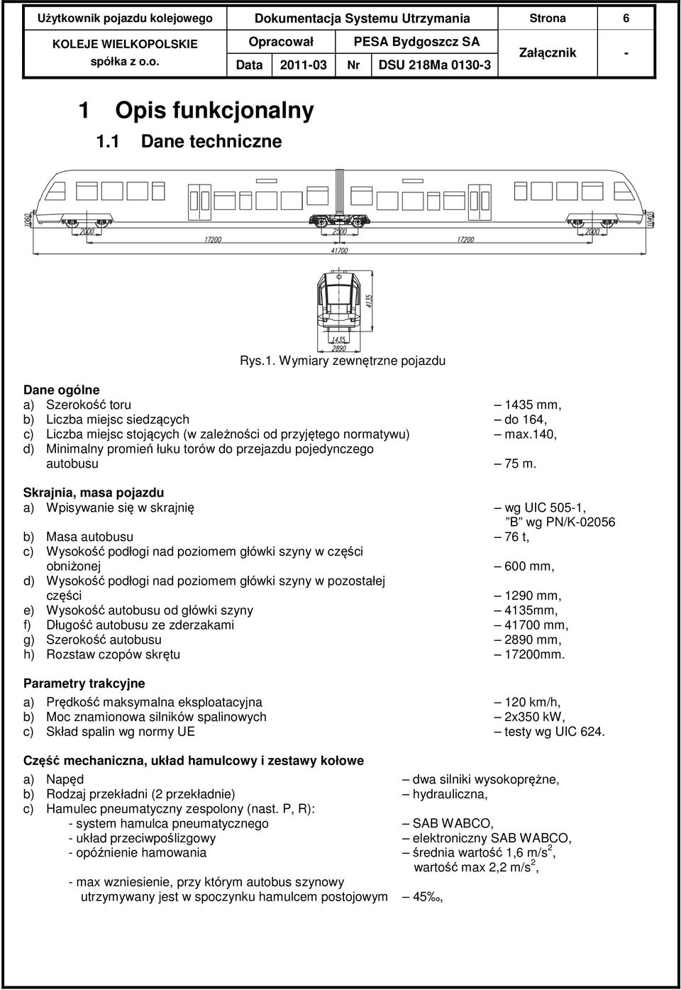 140, d) Minimalny promień łuku torów do przejazdu pojedynczego autobusu 75 m.