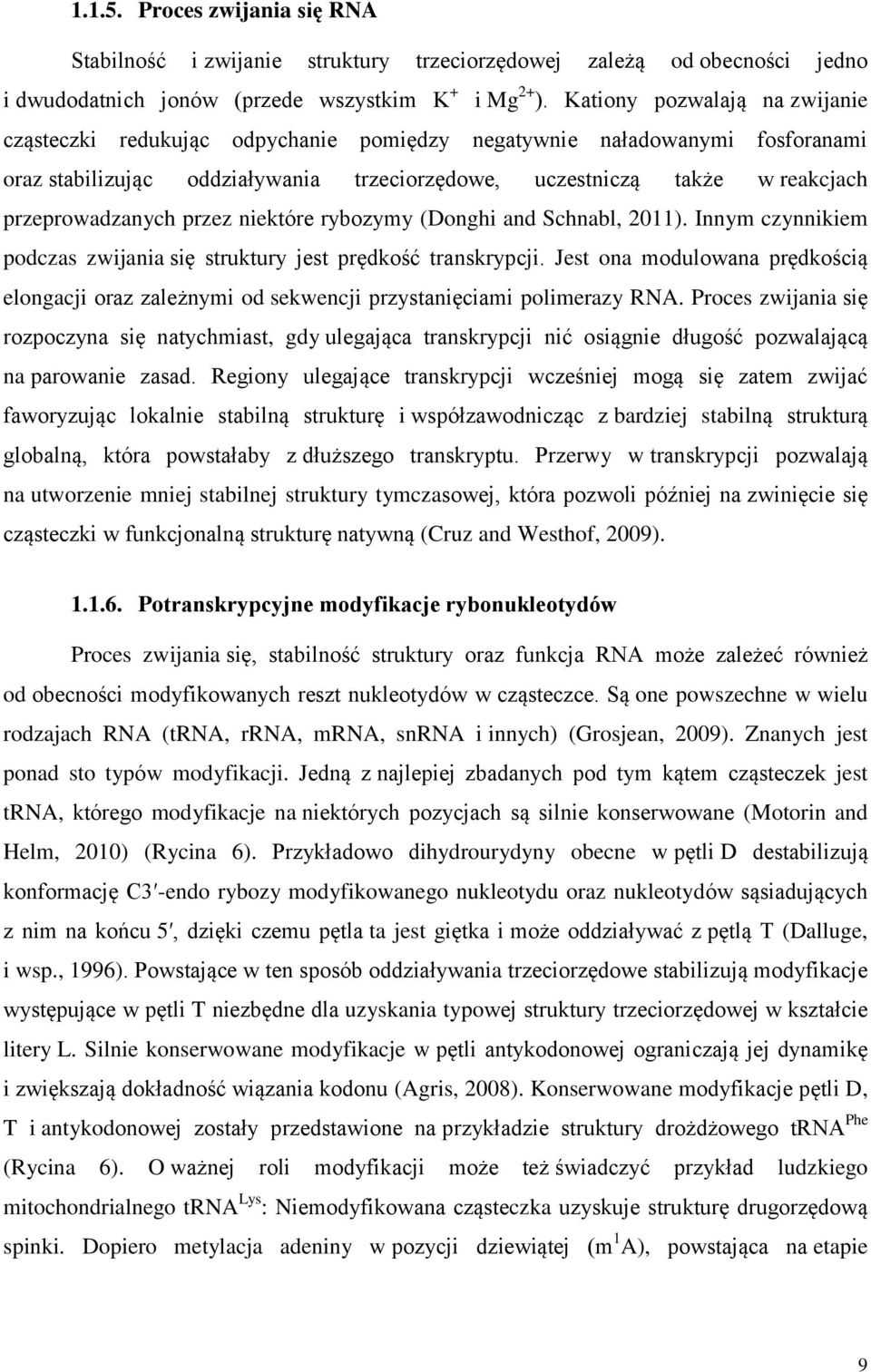 przeprowadzanych przez niektóre rybozymy (Donghi and Schnabl, 2011). Innym czynnikiem podczas zwijania się struktury jest prędkość transkrypcji.