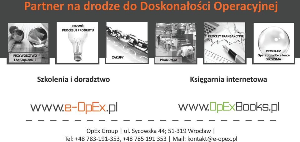 Excellence SIX SIGMA Szkolenia i doradztwo Księgarnia internetowa 30 OpEx Group ul.