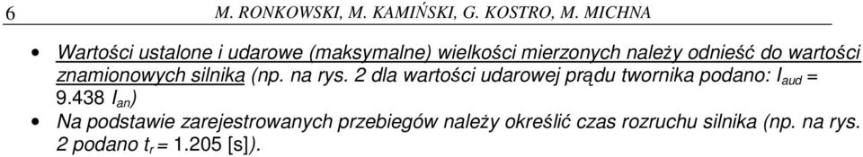 wartości znamionowych silnika (np. na rys.