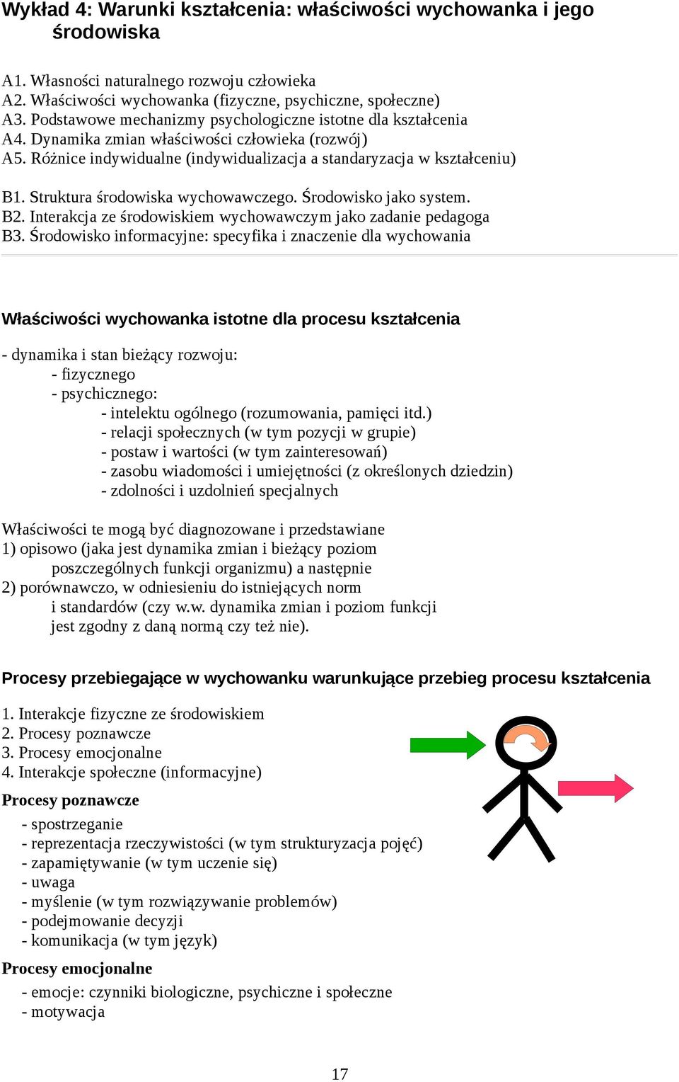 Struktura środowiska wychowawczego. Środowisko jako system. B2. Interakcja ze środowiskiem wychowawczym jako zadanie pedagoga B3.