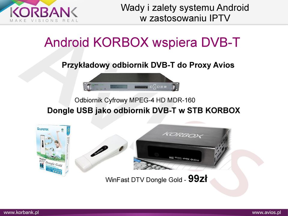 Cyfrowy MPEG-4 HD MDR-160 Dongle USB jako