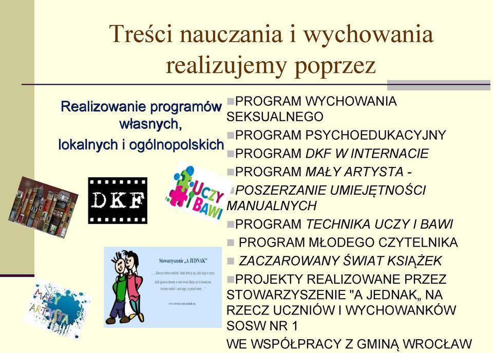 POSZERZANIE UMIEJĘTNOŚCI MANUALNYCH PROGRAM TECHNIKA UCZY I BAWI PROGRAM MŁODEGO CZYTELNIKA ZACZAROWANY ŚWIAT