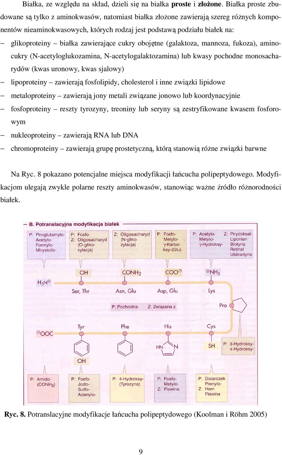 zawierające cukry obojętne (galaktoza, mannoza, fukoza), aminocukry (N-acetyloglukozamina, N-acetylogalaktozamina) lub kwasy pochodne monosacharydów (kwas uronowy, kwas sjalowy) lipoproteiny