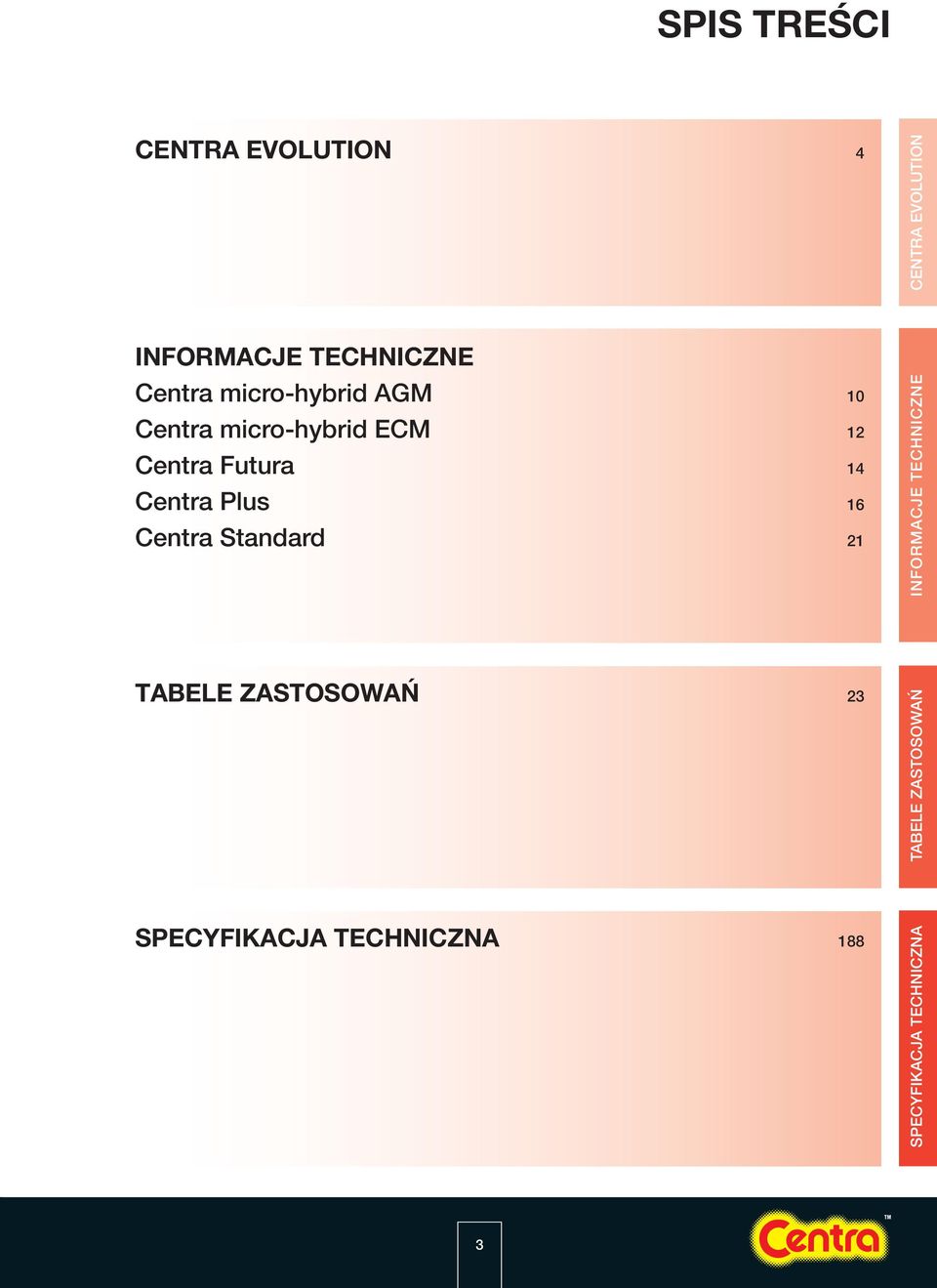 Standard 21 TABELE ZASTOSOWAŃ 23 SPECYFIKACJA TECHNICZNA 188 SPECYFIKACJA