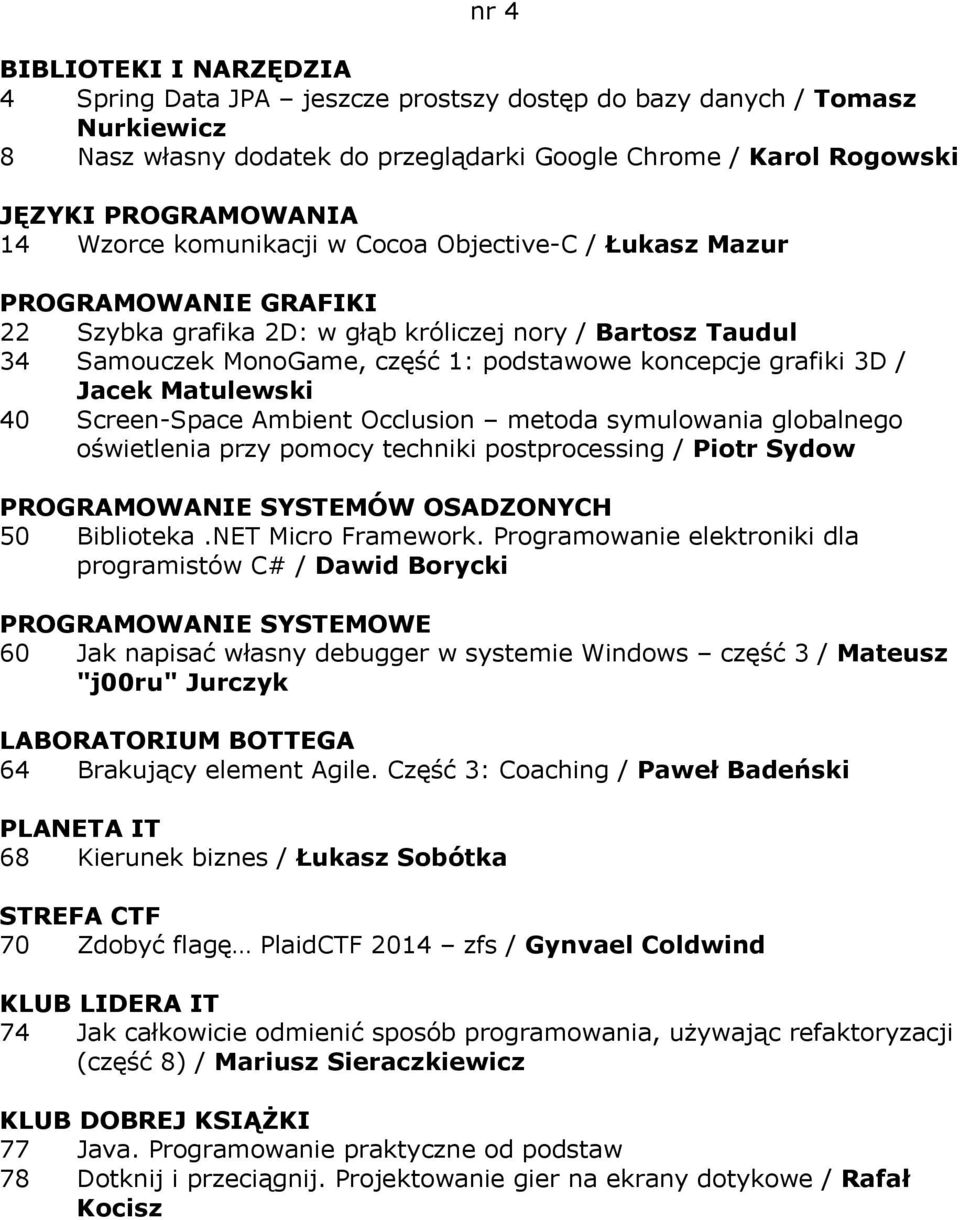 Ambient Occlusion metoda symulowania globalnego oświetlenia przy pomocy techniki postprocessing / Piotr Sydow 50 Biblioteka.NET Micro Framework.