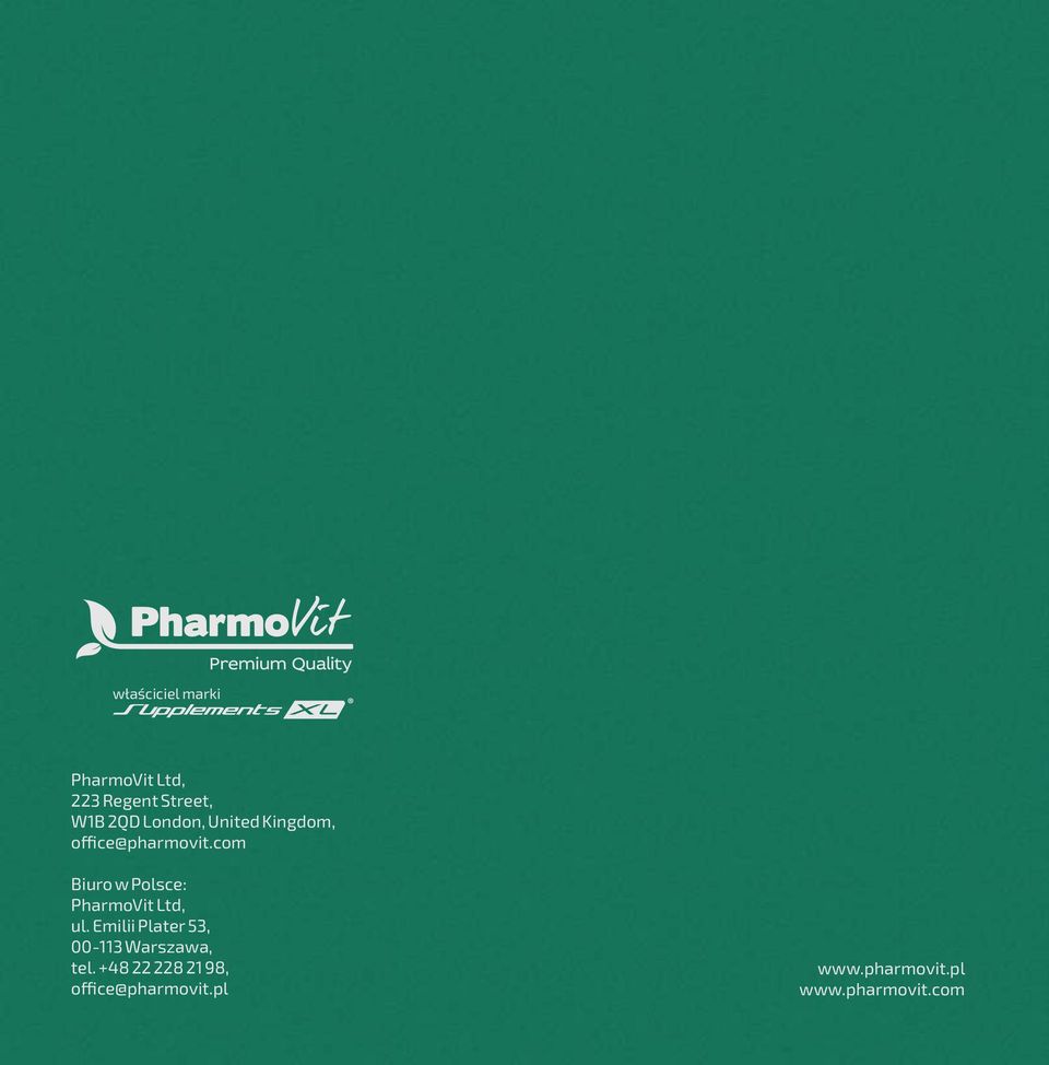 com Biuro w Polsce: PharmoVit Ltd, ul.