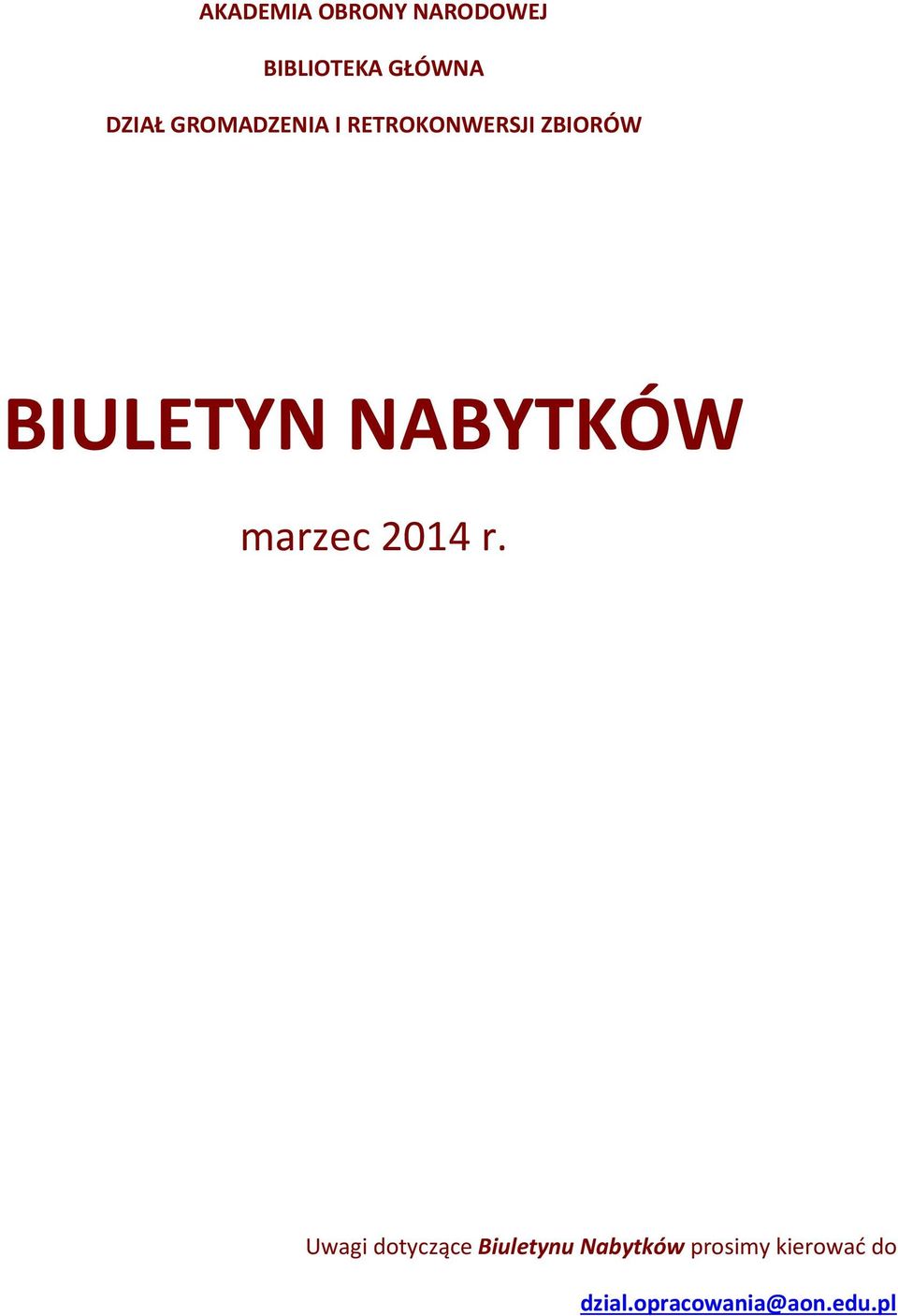 NABYTKÓW marzec 2014 r.