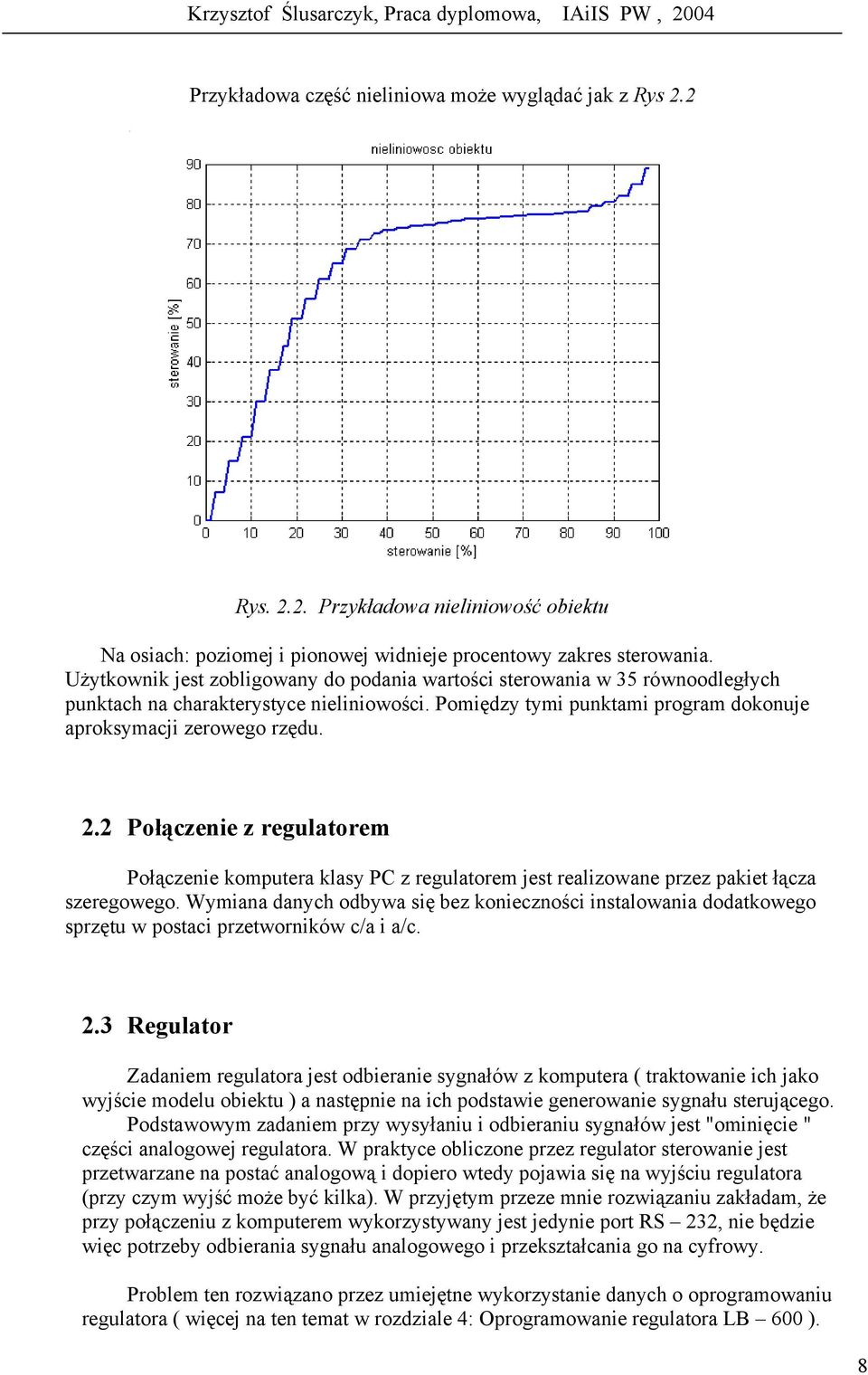 2 Połączenie z regulatorem Połączenie komputera klasy PC z regulatorem jest realizowane przez pakiet łącza szeregowego.