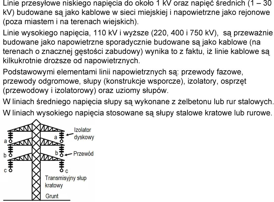 faktu, iż linie kablowe są kilkukrotnie droższe od napowietrznych.