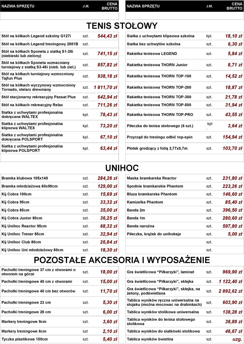 ny) Stół na kółkach Sponeta wzmacniany turniejowy z siatką S3-46i (nieb. lub ziel.