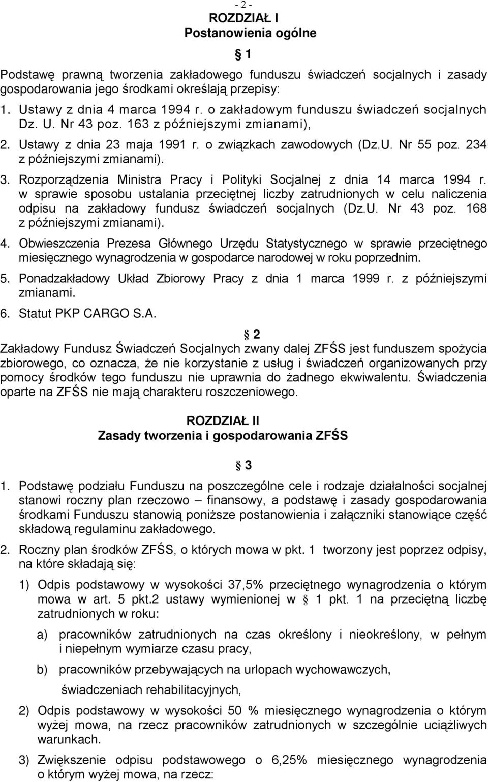 Rozporządzenia Ministra Pracy i Polityki Socjalnej z dnia 14 marca 1994 r.