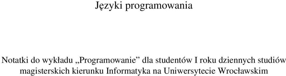 roku dziennych studiów magisterskich