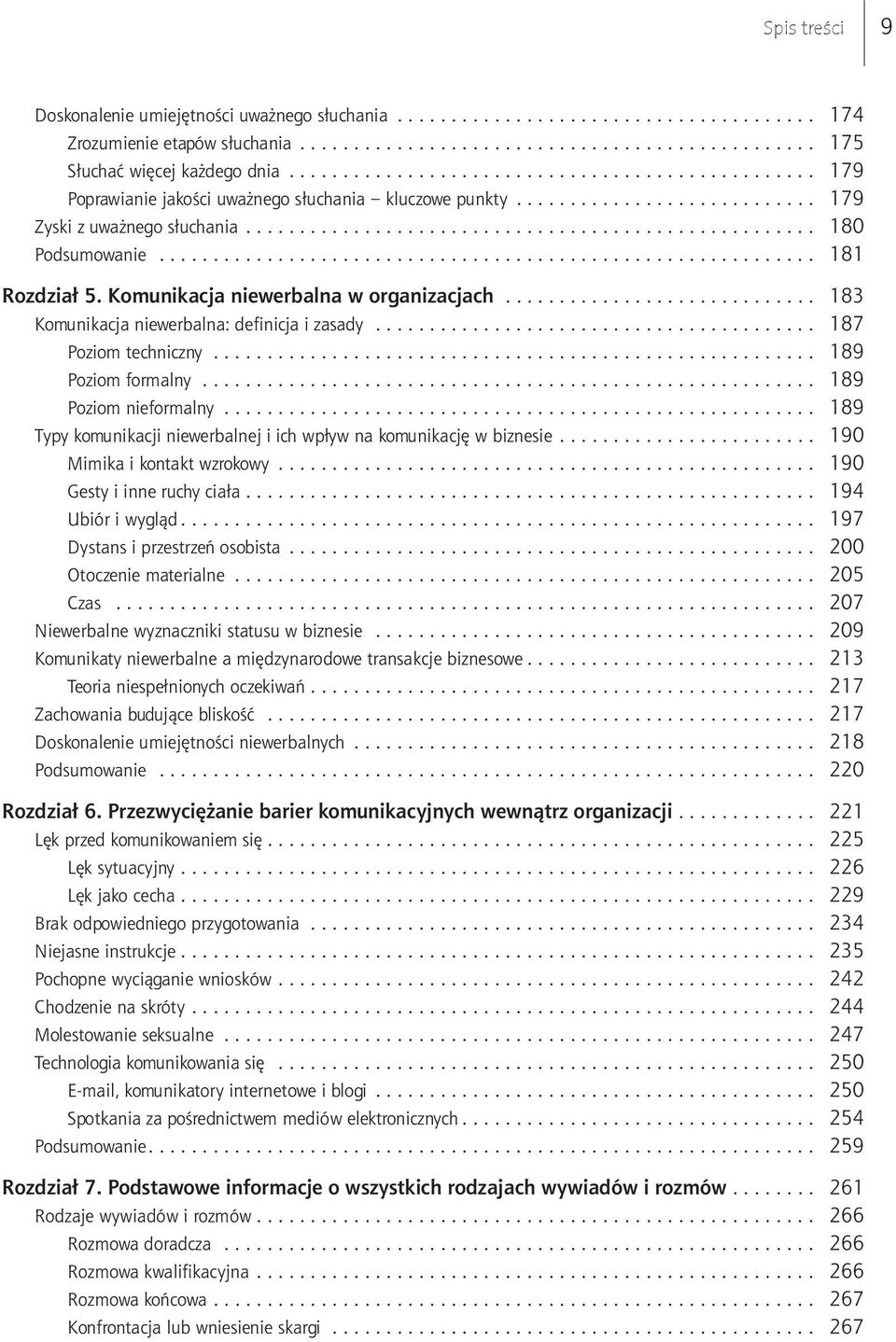 ....................................................... 189 Poziom formalny... 189 Poziom nieformalny... 189 Typy komunikacji niewerbalnej i ich wpływ na komunikację w biznesie.