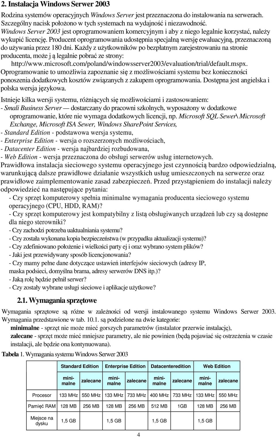 Producent oprogramowania udostępnia specjalną wersję ewaluacyjną, przeznaczoną do używania przez 180 dni.
