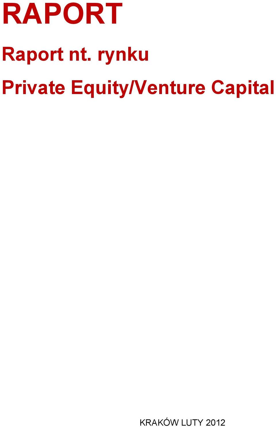 Equity/Venture