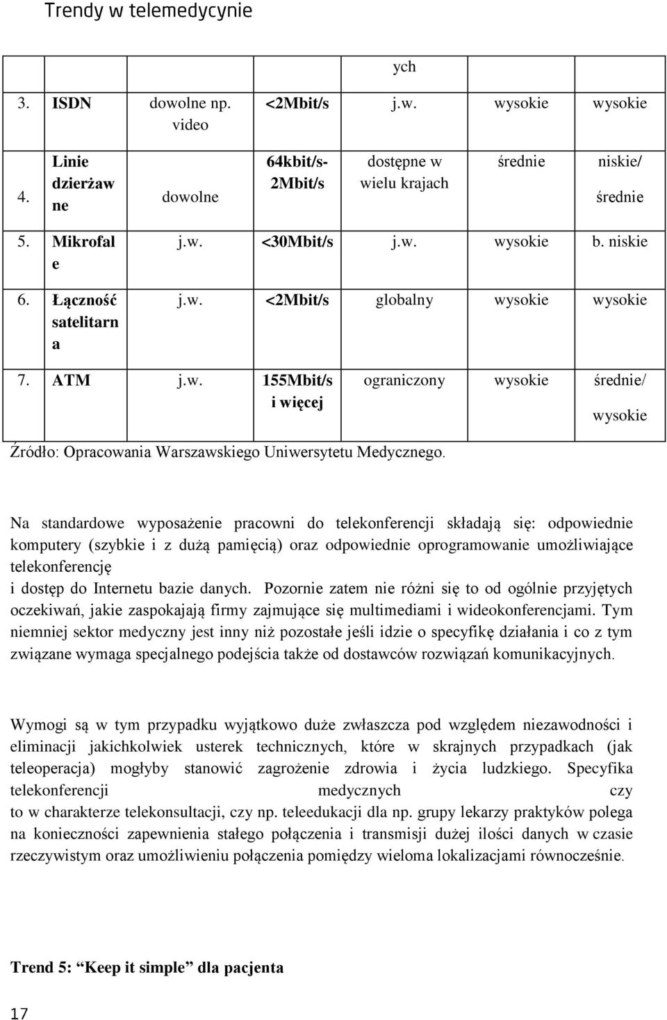 Na standardowe wyposażenie pracowni do telekonferencji składają się: odpowiednie komputery (szybkie i z dużą pamięcią) oraz odpowiednie oprogramowanie umożliwiające telekonferencję i dostęp do