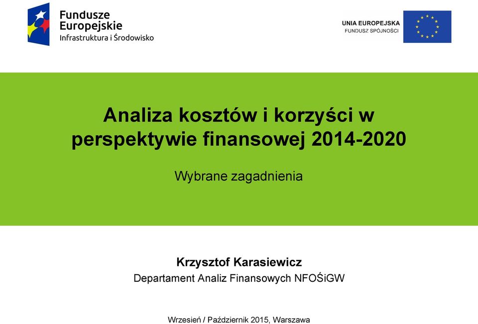 zagadnienia Krzysztof Karasiewicz Departament