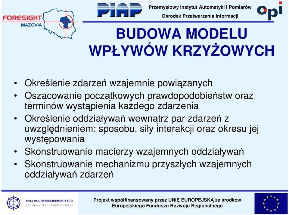 wewnątrz par zdarzeń z uwzględnieniem: sposobu, siły interakcji oraz okresu jej występowania