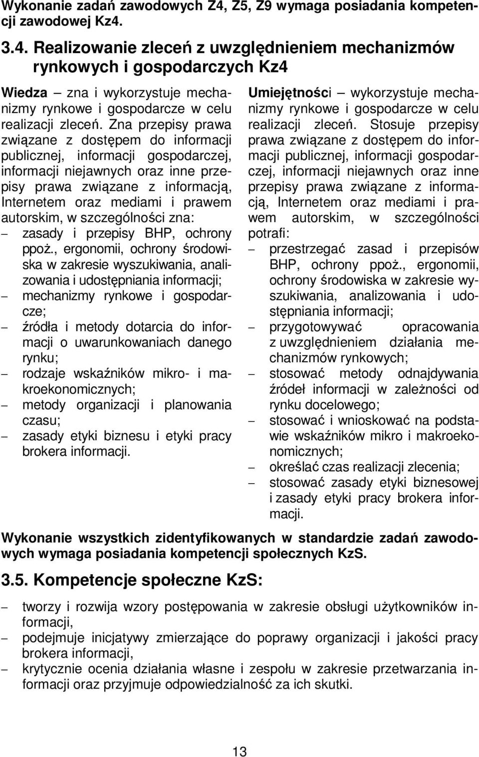autorskim, w szczególności zna: zasady i przepisy BHP, ochrony ppoż.