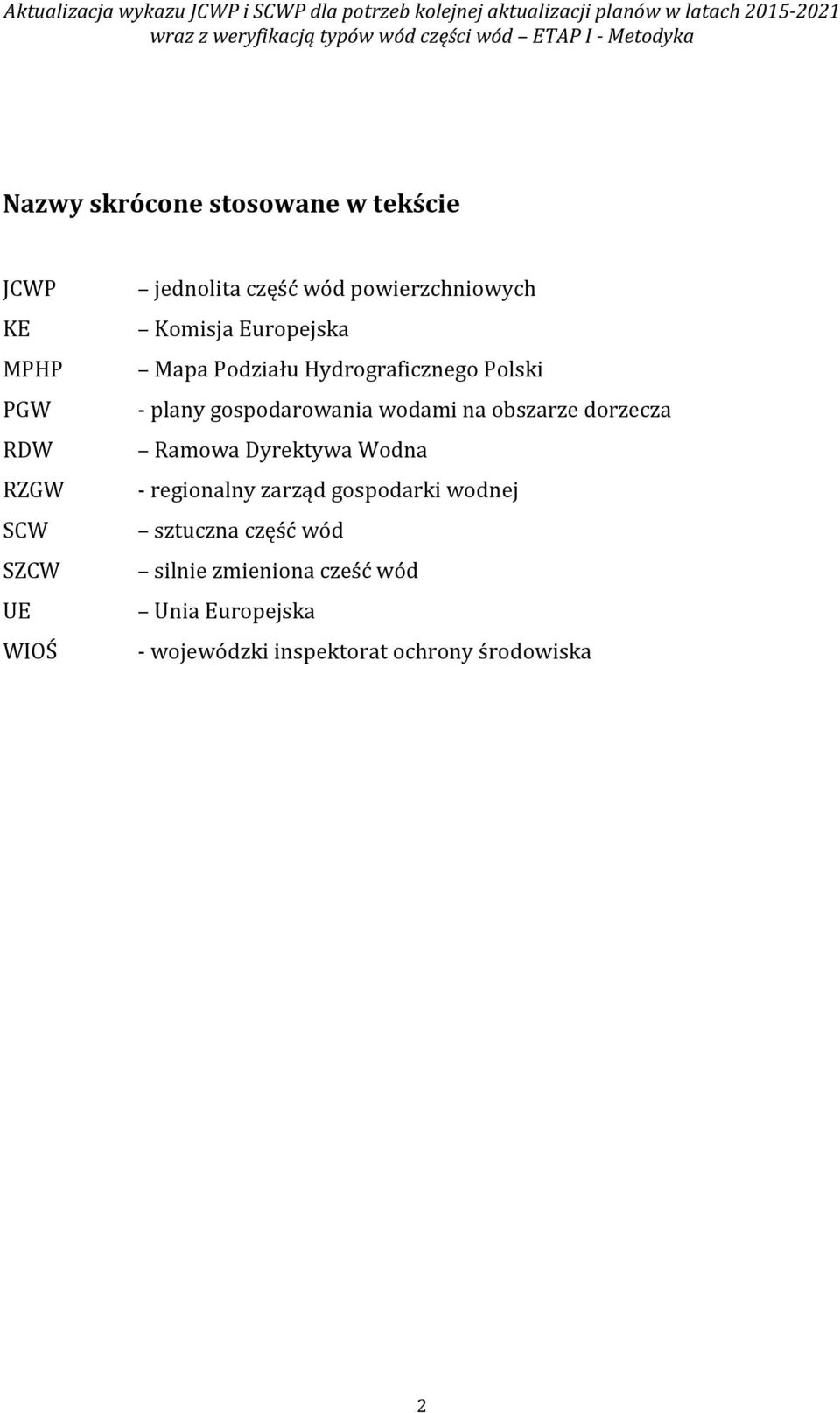 Komisja Europejska Mapa Podziału Hydrograficznego Polski - plany gospodarowania wodami na obszarze dorzecza Ramowa Dyrektywa Wodna -