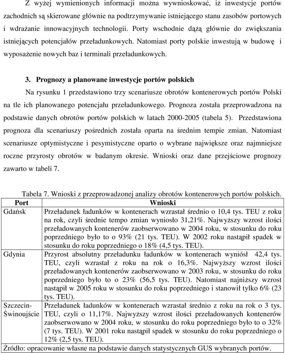 Prognozy a planowane inwestycje portów polskich Na rysunku 1 przedstawiono trzy scenariusze obrotów kontenerowych portów Polski na tle ich planowanego potencjału przeładunkowego.