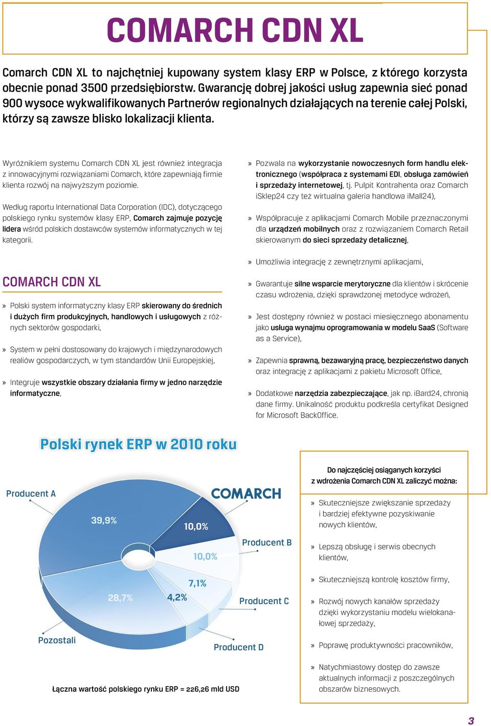 Wyróżnikiem systemu Comarch CDN XL jest również integracja z innowacyjnymi rozwiązaniami Comarch, które zapewniają firmie klienta rozwój na najwyższym poziomie.