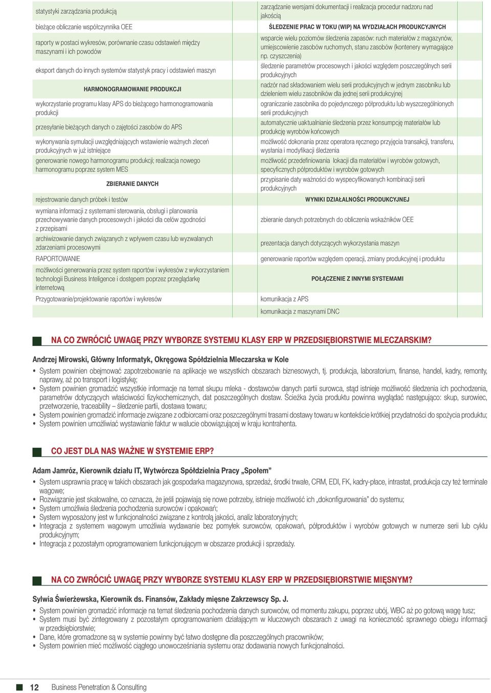 symulacji uwzględniających wstawienie ważnych zleceń produkcyjnych w już istniejące generowanie nowego harmonogramu produkcji; realizacja nowego harmonogramu poprzez system MES ZBIERANIE DANYCH