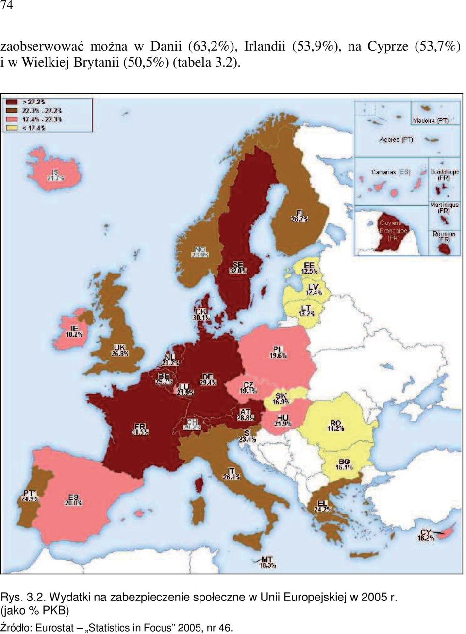 3.2. Wydatki na zabezpieczenie społeczne w Unii Europejskiej w