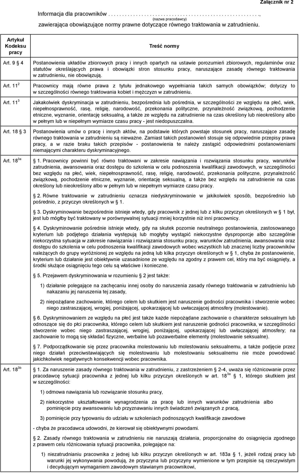 18 3a Treść normy Postanowienia układów zbiorowych pracy i innych opartych na ustawie porozumień zbiorowych, regulaminów oraz statutów określających prawa i obowiązki stron stosunku pracy,