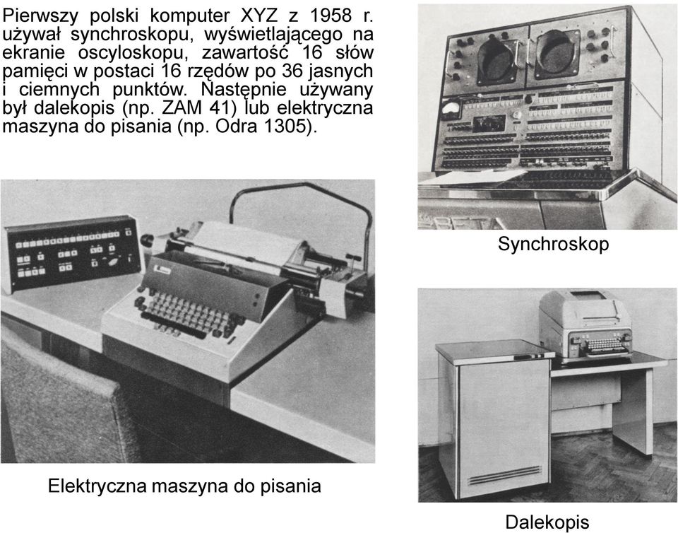 pamięci w postaci 16 rzędów po 36 jasnych i ciemnych punktów.