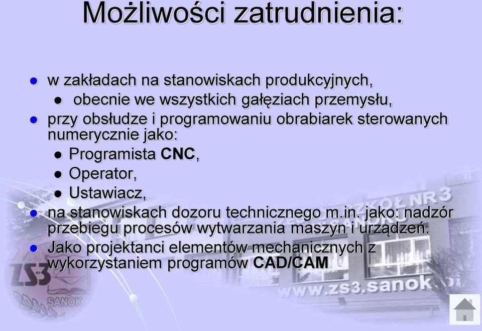 Operator, Ustawiacz, na stanowiskach dozoru technicznego m.in.