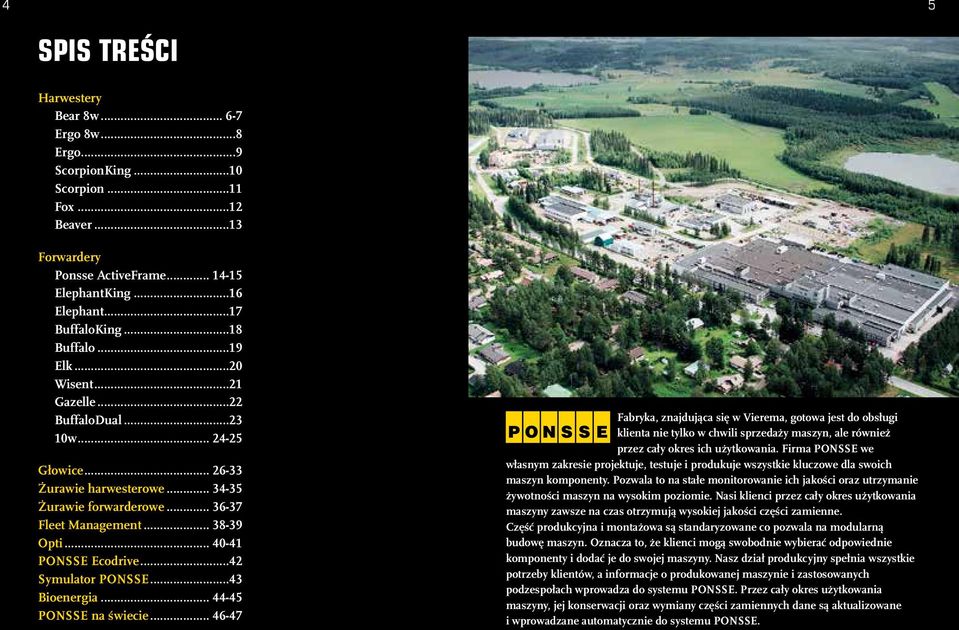 .. 40-41 PONSSE Ecodrive...42 Symulator PONSSE...43 Bioenergia... 44-45 PONSSE na świecie.