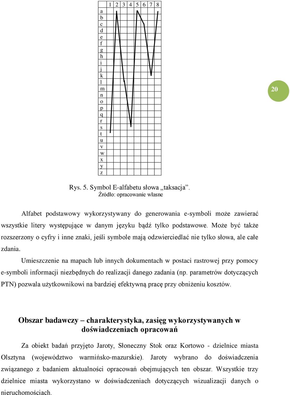 Może być także rozszerzony o cyfry i inne znaki, jeśli symbole mają odzwierciedlać nie tylko słowa, ale całe zdania.